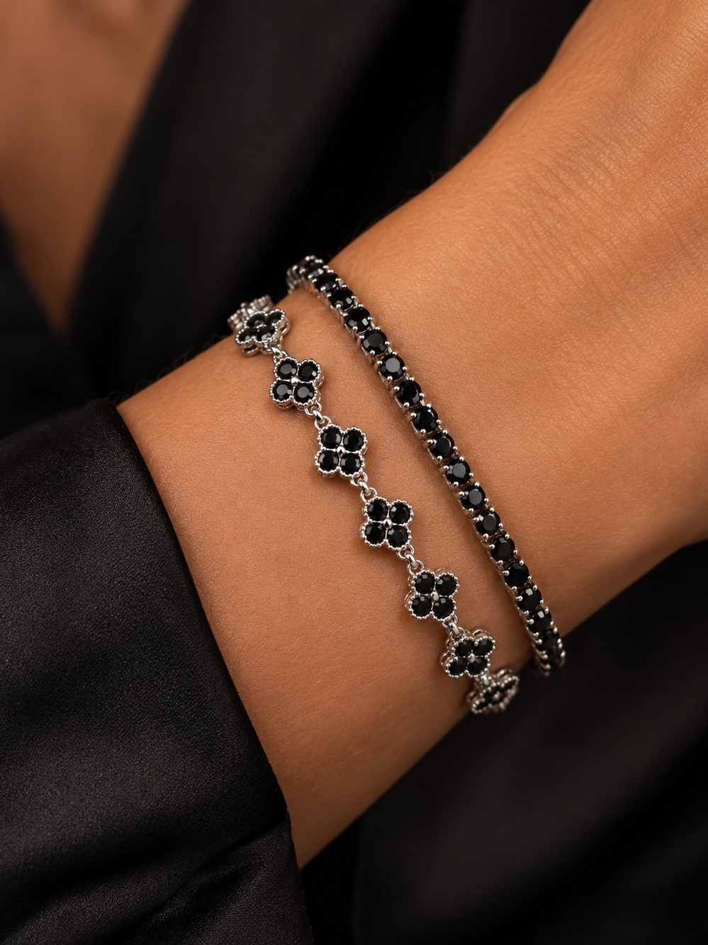 Black Beauty Bracelet Duo-New